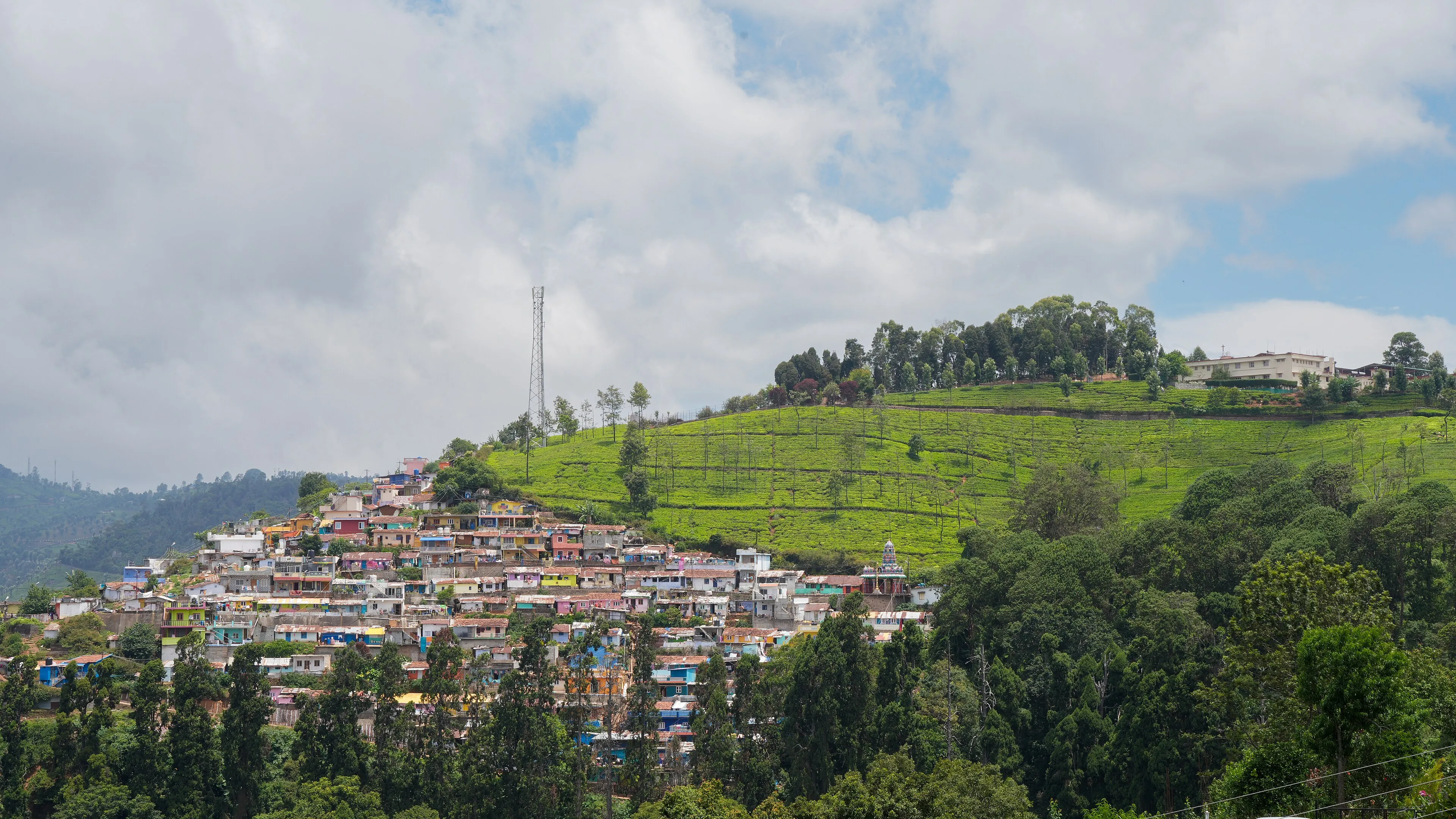 Panoramic view over the Nilgiri hills from a viewpoint near Ooty